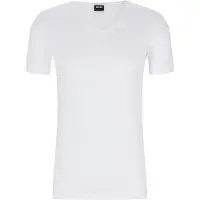BOSS Modern Short Sleeve V Neck Base Layer 2 Units Blanc M Homme