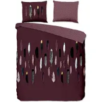 Good Morning Housse de couette FEATHERS 240x200/220 cm Bordeaux