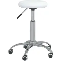 vidaXL Chaise de bureau Pivotante Blanc Similicuir