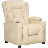 vidaXL Fauteuil relax Tissu Crème
