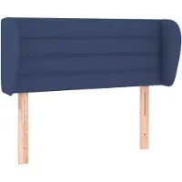 vidaXL Tête de lit avec oreilles bleu 93x23x78/88 cm Tissu