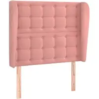 vidaXL Tête de lit avec oreilles rose 83x23x118/128 cm velours