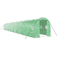 vidaXL Abri de jardin avec structure en acier 36 m² 18x2x2 m vert