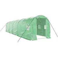 vidaXL Serre avec cadre en acier vert 20 m² 10x2x2 m