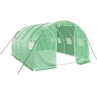 vidaXL Abri de jardin avec structure en acier 12 m² 4x3x2 m vert
