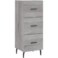 vidaXL Sideboard Gris Sonoma 34,5x34x90 cm Matériau dérivé du bois