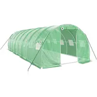 vidaXL Serre avec cadre en acier vert 24 m² 8x3x2 m
