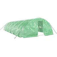 vidaXL Abri de jardin avec structure en acier 60 m² 12x5x2,3 m vert