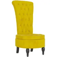 vidaXL Chaise à dossier haut jaune velours conception de bouton
