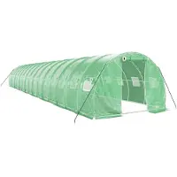 vidaXL Serre avec cadre en acier vert 48 m² 16x3x2 m