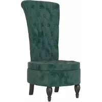 vidaXL Chaise à dossier haut vert foncé velours conception de bouton