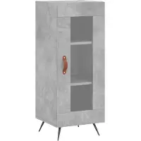 vidaXL Sideboard gris béton 34,5x34x90 cm Bois composite