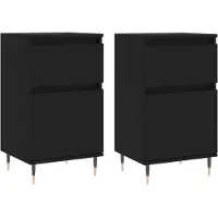 vidaXL Sideboards 2 pcs. noir 40x35x70 cm bois composite