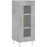 vidaXL Sideboard gris béton 34,5x34x90 cm Bois composite
