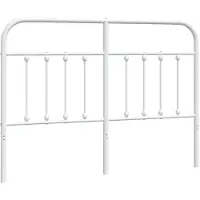 vidaXL Tête de lit de rechange en métal blanc 135 cm