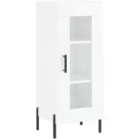 vidaXL Sideboard blanc brillant 34,5x34x90 cm Matériau dérivé du bois