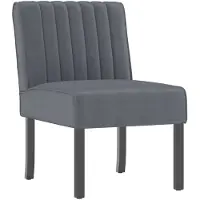 vidaXL Fauteuil sans accoudoirs gris foncé velours