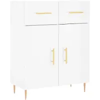 vidaXL Buffet Blanc brillant 69,5x34x90 cm Bois d'ingénierie