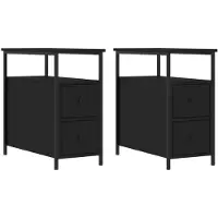 vidaXL Tables de chevet 2 pcs noir 30x60x60 cm bois d’ingénierie