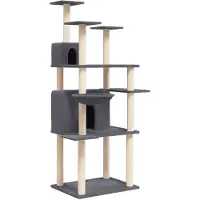 vidaXL Arbre à chat avec colonnes à griffer en sisal gris foncé 166 cm