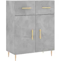 vidaXL Sideboard gris béton 69,5x34x90 cm Bois composite