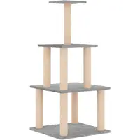 vidaXL Arbre à chat avec colonnes à griffer en sisal gris clair 111 cm