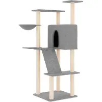 vidaXL Arbre à chat avec colonnes à griffer en sisal gris clair 143 cm