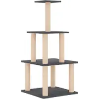 vidaXL Arbre à chat avec colonnes à griffer en sisal gris foncé 111 cm