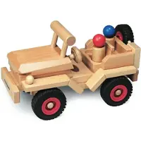 Fagus Jeep en bois dirigeable 28 cm + 2 poppet