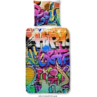 Good Morning Housse de couette 5481-P GRAFFITI 135x200 cm Multicolore