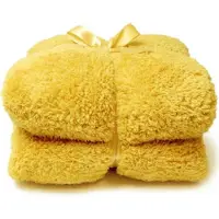 Unique living Plaid Unique Living Teddy Bamboo Yellow 150 x 200cm-150 x 200 cm