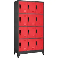 vidaXL Armoire à casiers Anthracite et rouge 90x45x180 cm Acier