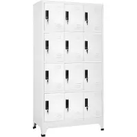vidaXL Armoire à casiers Blanc 90x45x180 cm Acier