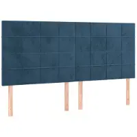 vidaXL Têtes de lit 4 pcs. Bleu foncé 90x5x78/88 cm velours