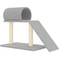 vidaXL Arbre à chat avec tunnel et rampe Gris clair 55,5 cm