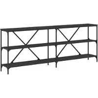 vidaXL Table console noir 200x30x75 cm bois d'ingénierie et fer