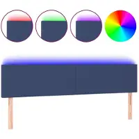vidaXL LED Tête de lit bleu 180x5x78/88 cm Tissu