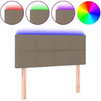 vidaXL Tête de lit LED Taupe 80x5x78/88 cm Tissu