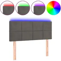 vidaXL Tête de lit LED gris foncé 100x5x78/88 cm velours
