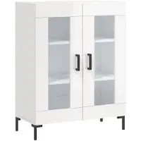 vidaXL Sideboard blanc brillant 69,5x34x90 cm Bois composite