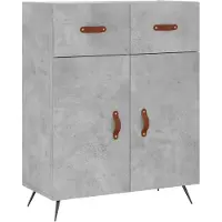 vidaXL Sideboard gris béton 69,5x34x90 cm Bois composite