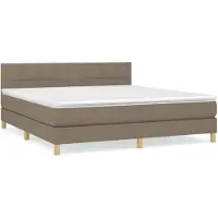 vidaXL Lit boxspring avec matelas Taupe 180x200 cm Tissu