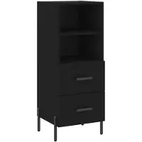 vidaXL Sideboard Noir 34,5x34x90 cm Bois composite