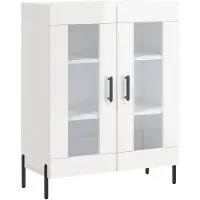 vidaXL Sideboard blanc brillant 69,5x34x90 cm Bois composite