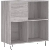 vidaXL Armoire à plateaux Gris Sonoma 84,5x38x89 cm Matériau dérivé du bois