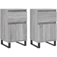 vidaXL Sideboards 2 pcs. Gris Sonoma 40x35x70 cm Bois composite