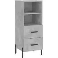 vidaXL Sideboard gris béton 34,5x34x90 cm Bois composite
