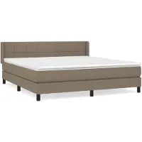 vidaXL Lit boxspring avec matelas Taupe 160x200 cm Tissu