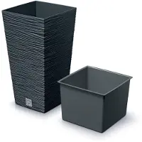 Prosperplast Pot De Fleurs Furu Square Dfsh200-S433 200x200x380mm - Couleur Anthracite