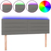 vidaXL Tête de lit LED gris foncé 144x5x78/88 cm Tissu